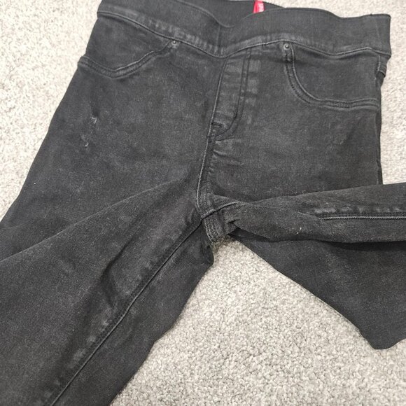 Spanx Black Distressed Skinny Jeggings Jeans Pants Ripped High Waisted Small - Picture 9 of 13